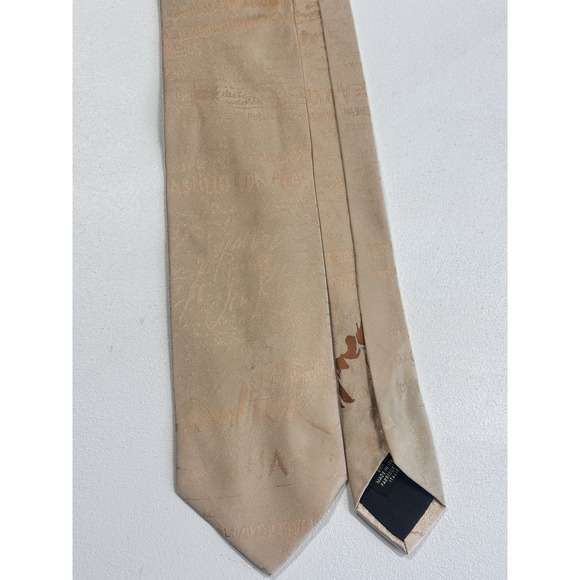 RARE VTG Jean Paul Gaultier "Juan Pablo Gualtiero" Spanish Verbiage Silk Tie - Picture 5 of 7